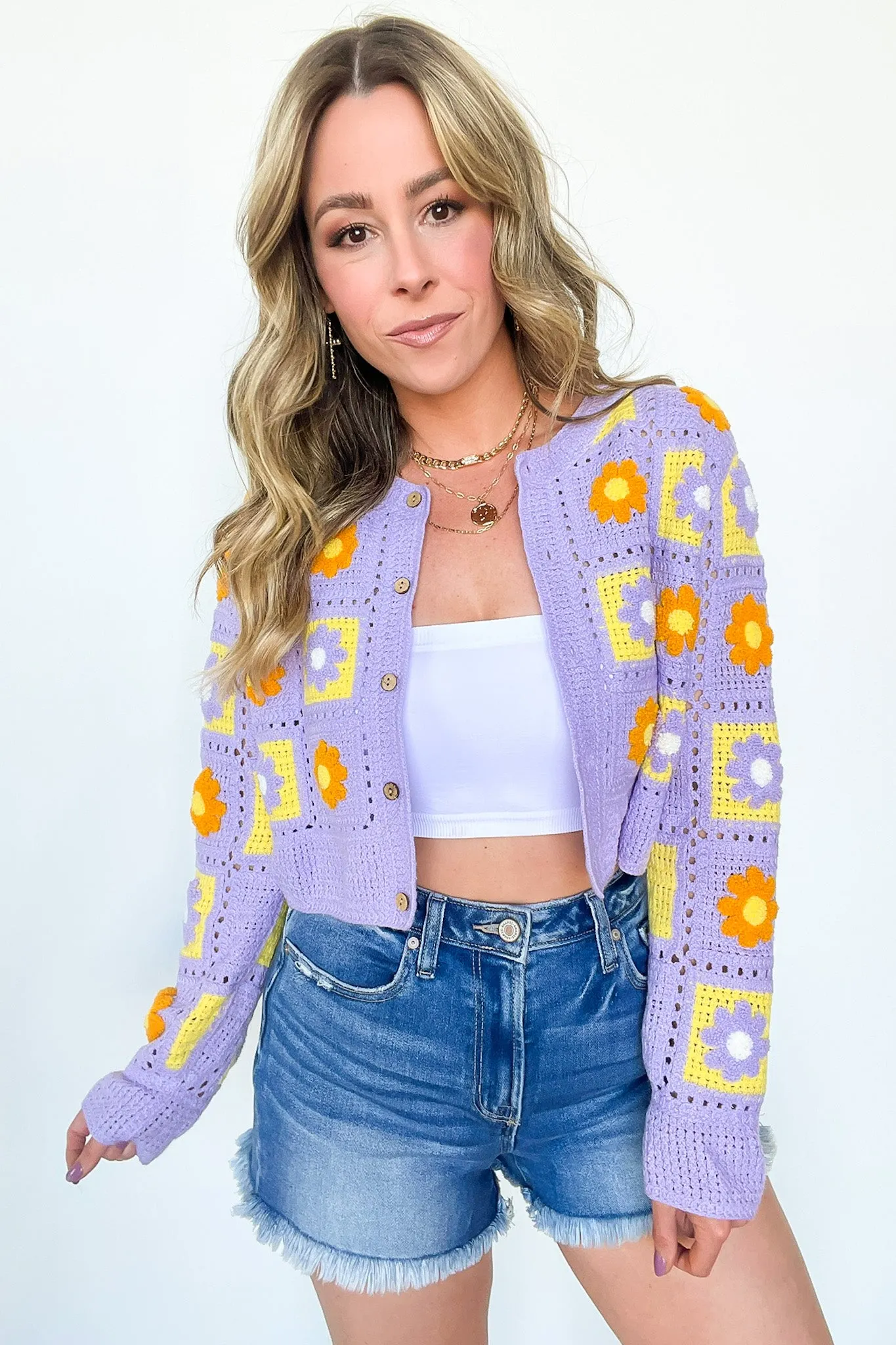Sweetest Emotion Multi Color Crochet Knit Cardigan - FINAL SALE