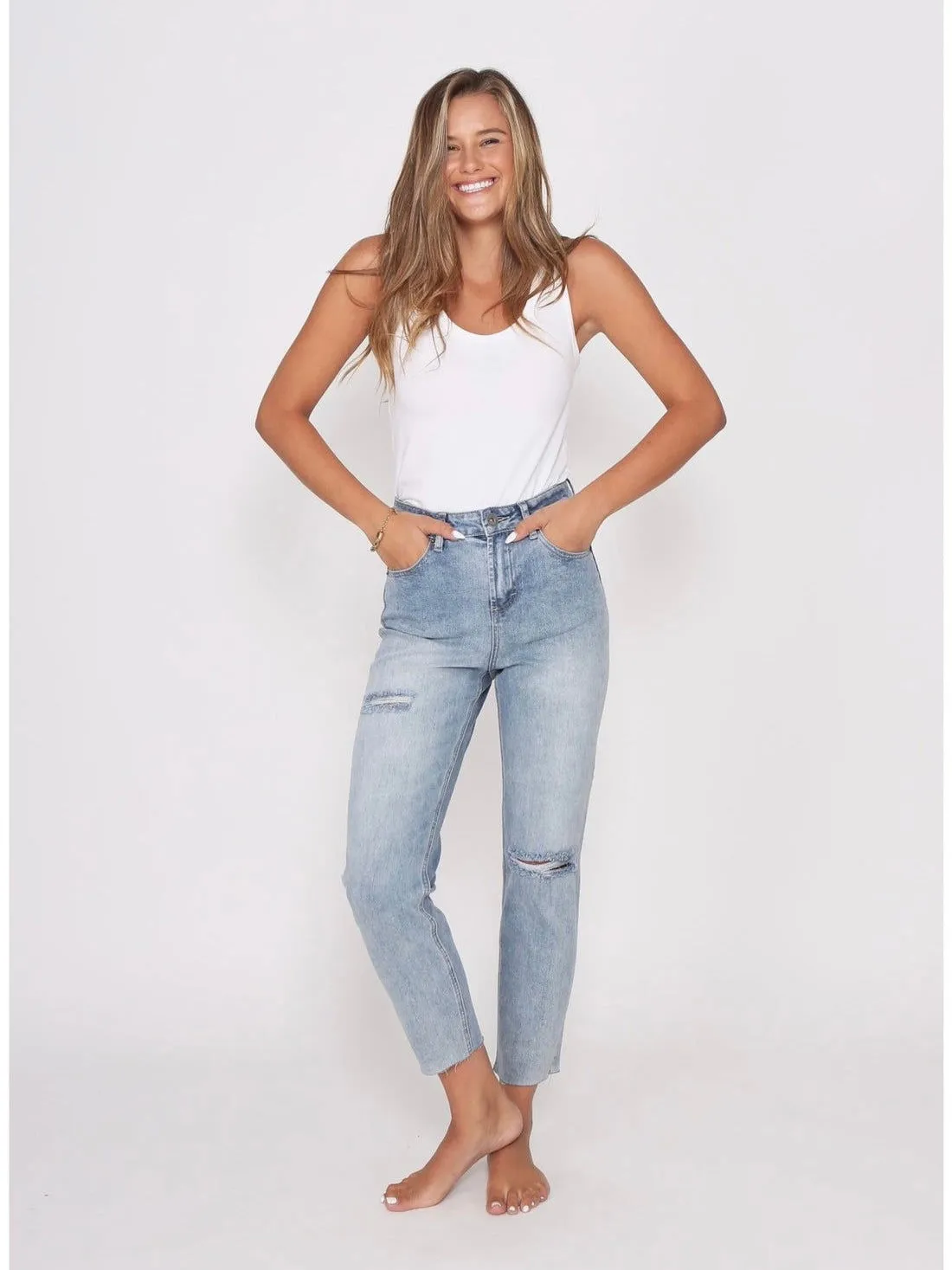 Taylor Mum Jeans - Mid Blue