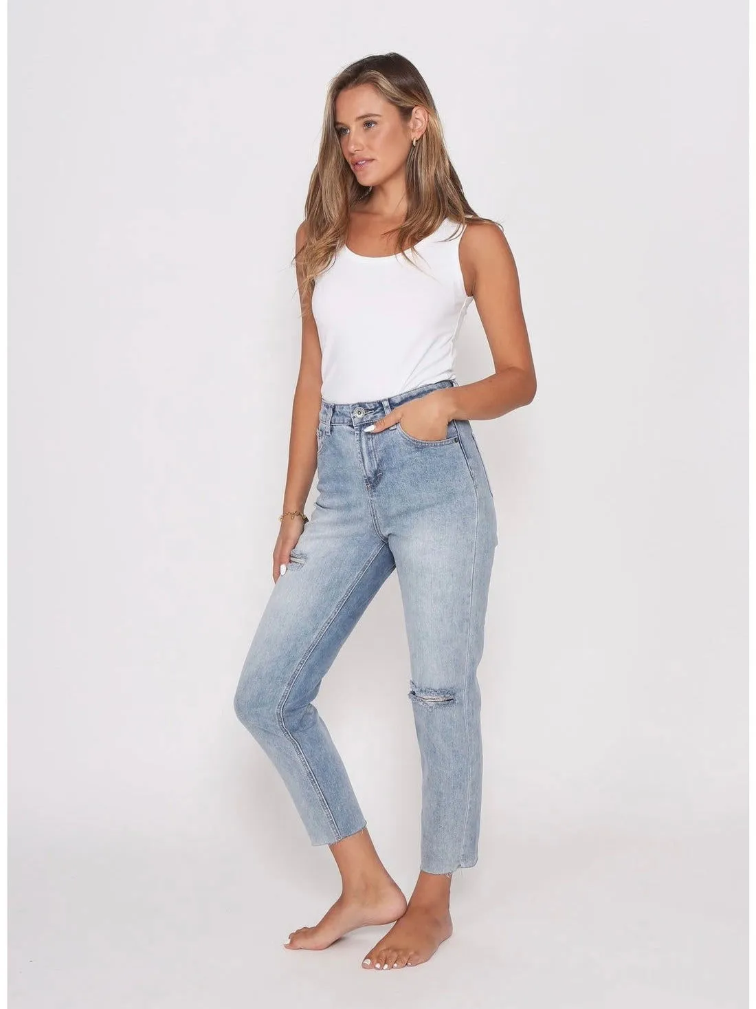 Taylor Mum Jeans - Mid Blue