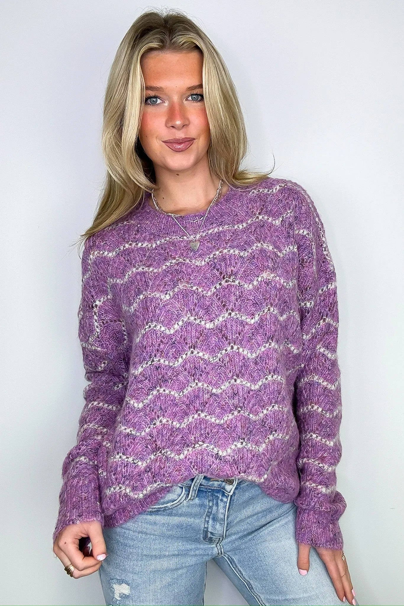 Ticket to Cozy Wave Striped Knit Sweater