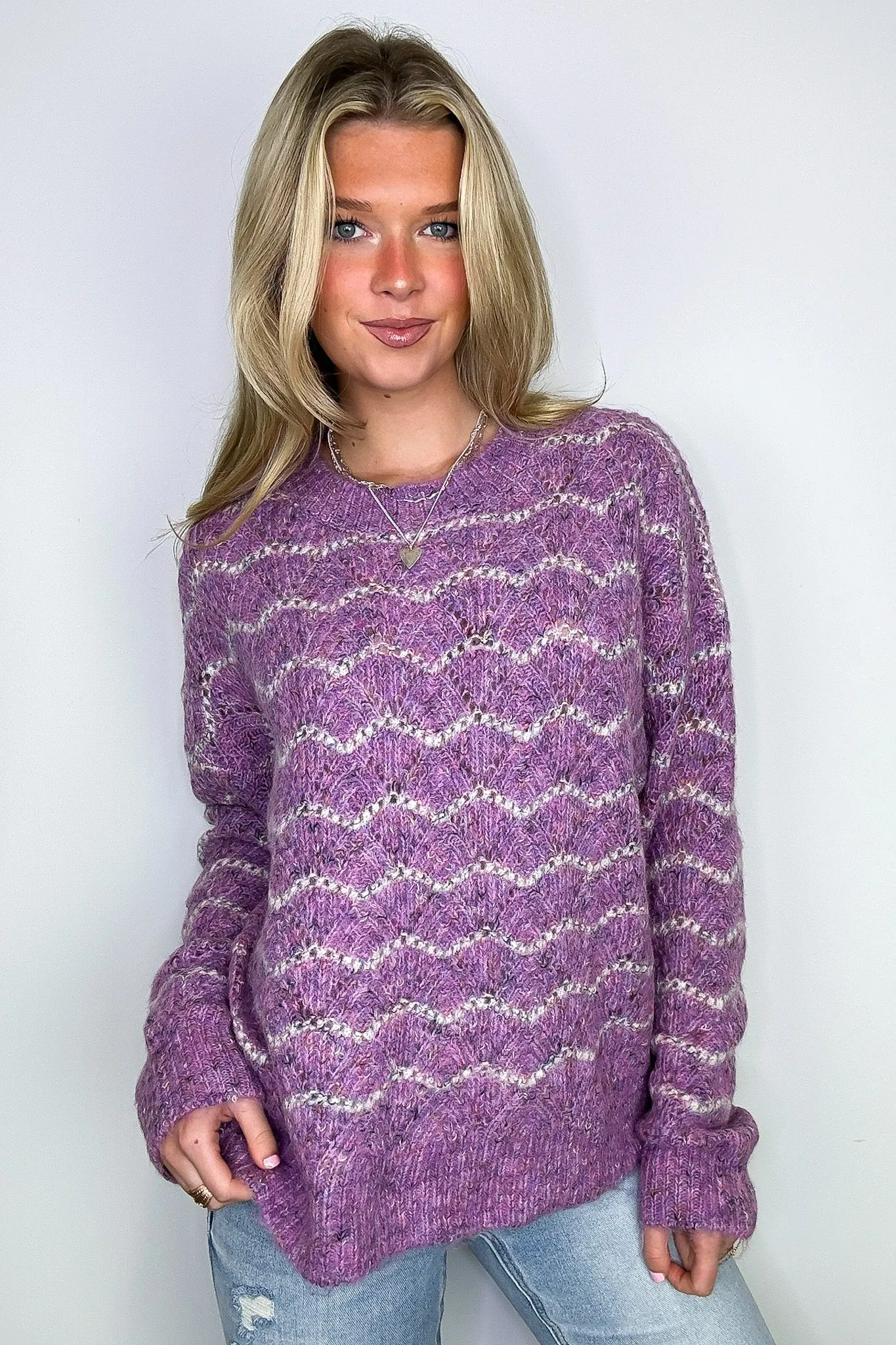 Ticket to Cozy Wave Striped Knit Sweater