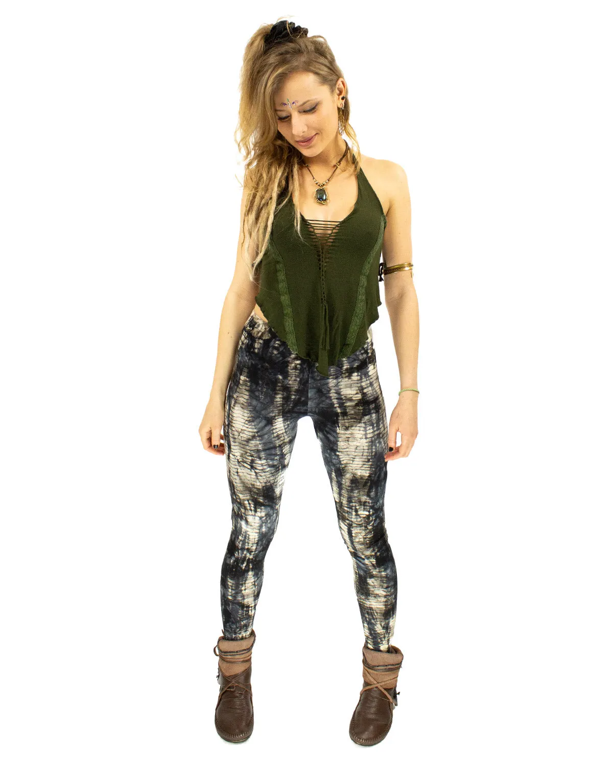 Tie Dye Leggings Black/Grey