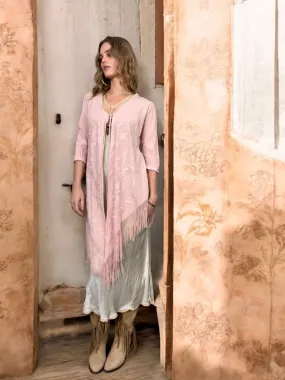 Tilda, light pink 40s embroideed fringed jacket
