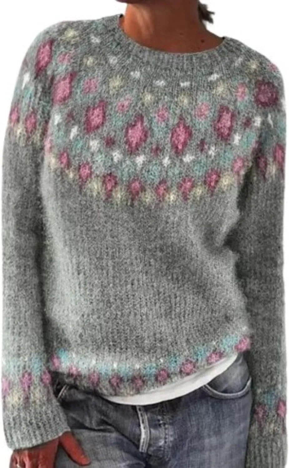 Vintage Winter Casual Long Sleeve Knitted Sweater