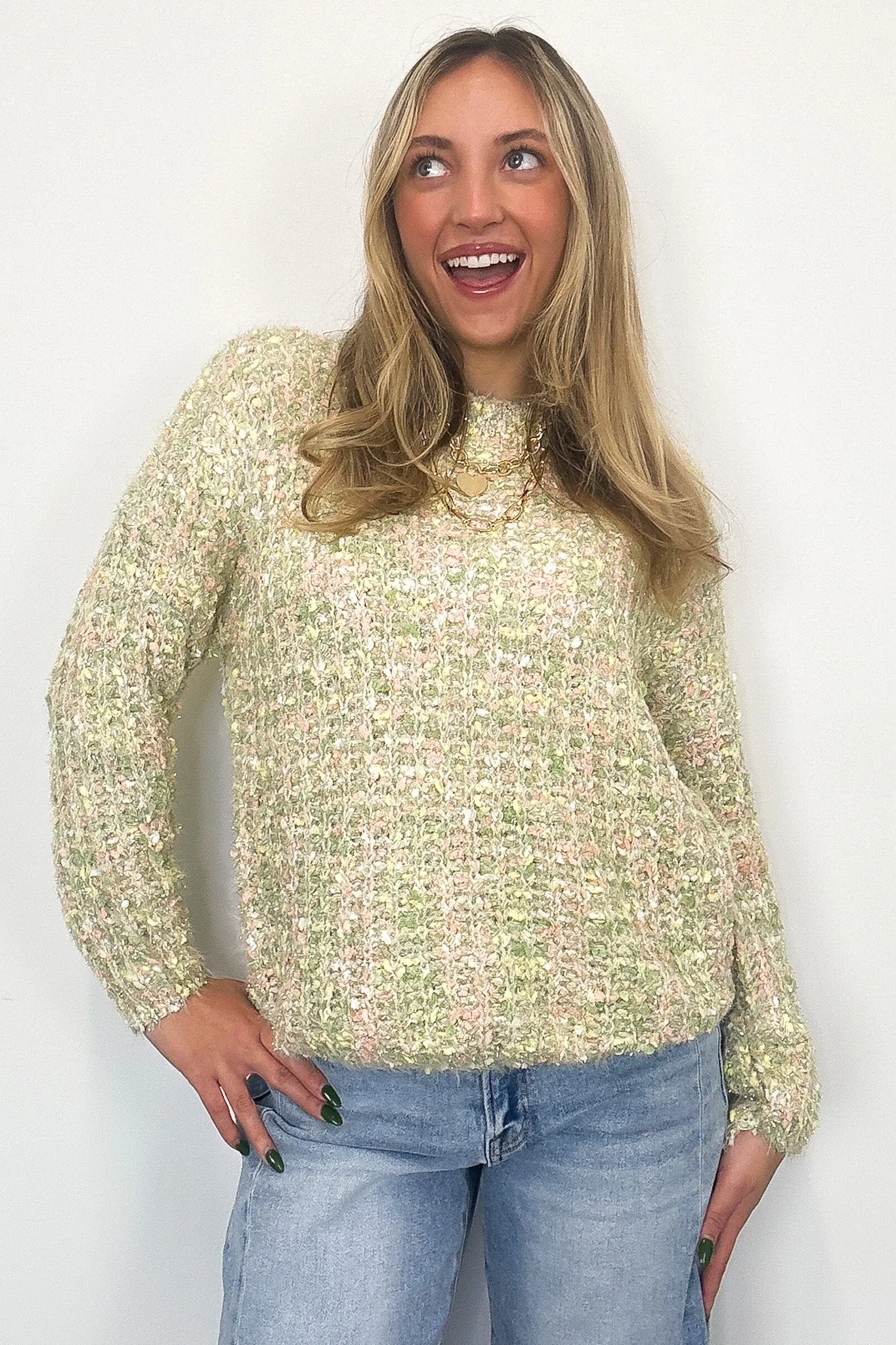Winter Sherbet Pastel Knit Sweater