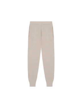 Womens DNA Regenerative Merino Wool Track Pants—stone marl