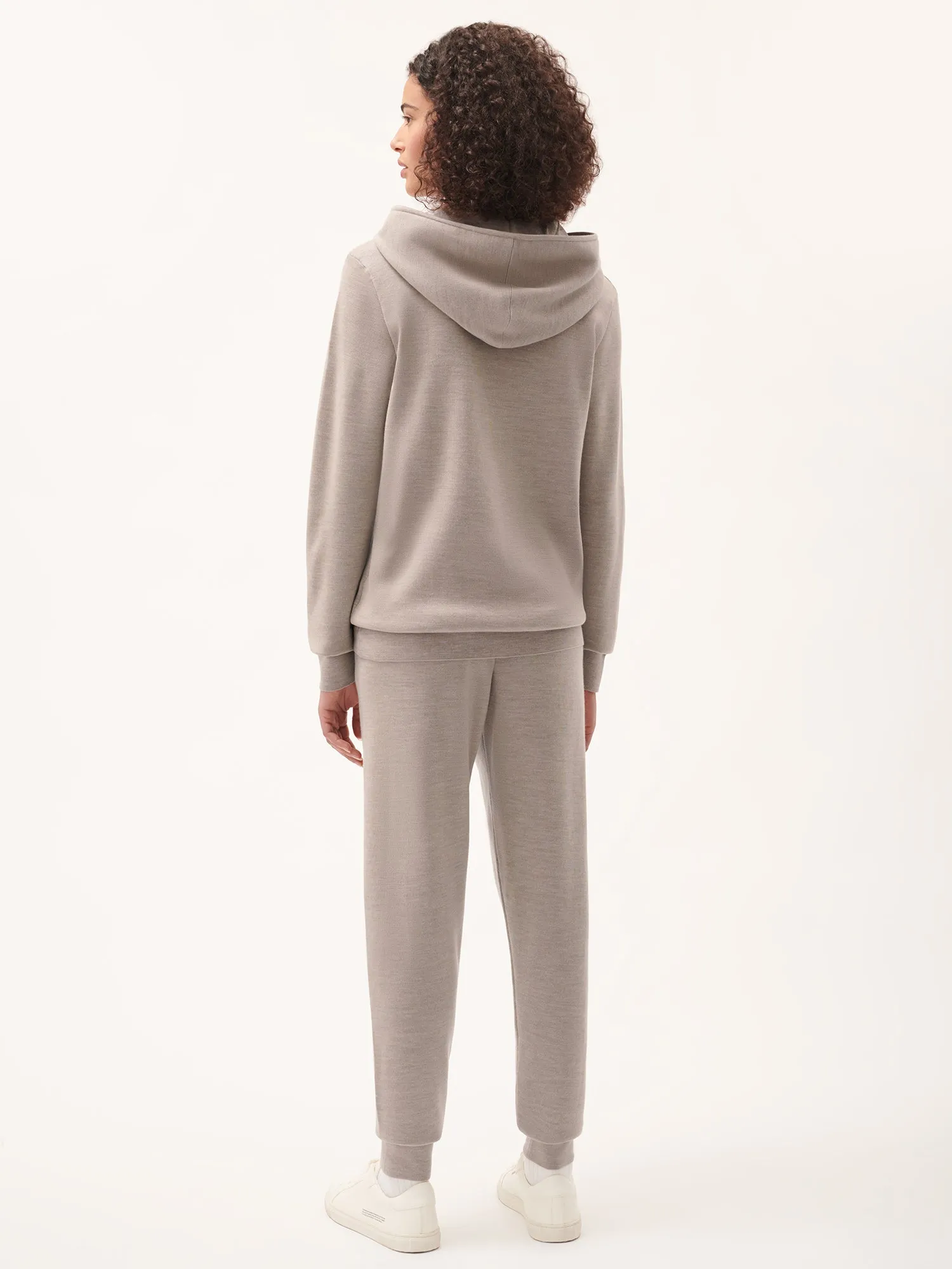 Womens DNA Regenerative Merino Wool Track Pants—stone marl